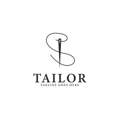 Tailor logo design template vector illustration