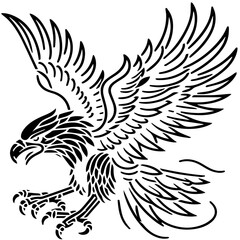 Vector, Image of eagle icon, black and white color,