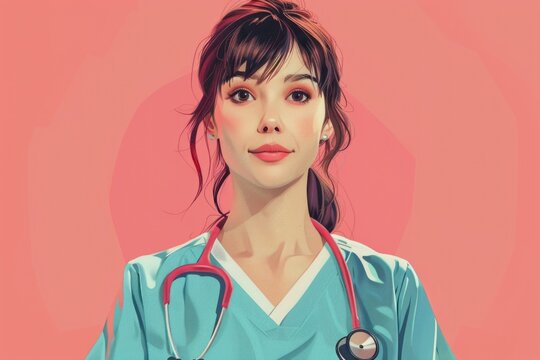 A woman holding a stethoscope, ideal for medical concepts