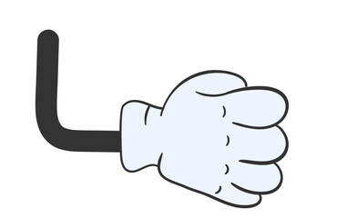 PNG, Cartoon gloved arm on white background in hand drawn style. Comic hands in gloves, retro doodle arms with different gestures icons set. Gesture hand finger count, thumb gesturing. Vector illustra