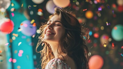 Beautiful lonely young woman throwing a party for herself. Copy Space.