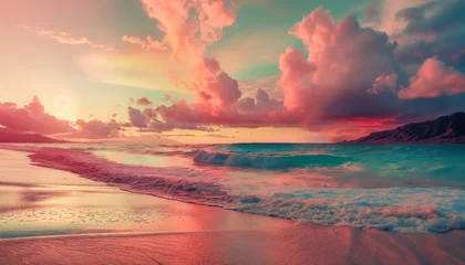 Fotobehang Un lugar paradisiaco cerca del océano tranquilo y colorido © patypixie