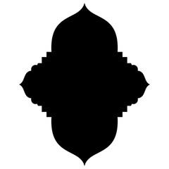 Elegant Visual Illustrations: Iconic Label Emblem Shapes in Turkish, Iranian, Arabic Styles for Eid Banners Label Emblem Shape Glyph Pictogram symbol visual illustration