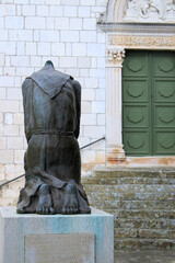 bronze statue in the old town Hvar, island Hvar, Croatia
