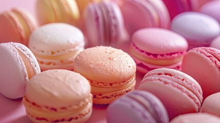 Fototapeta premium Cosmetics inspired by the colors and sweetness of macarons