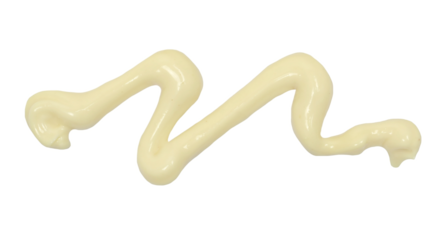 Mayonnaise line isolated on white, top view, with clipping path