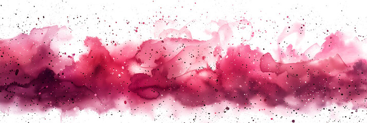 Vibrant pink watercolor splatter design on transparent background.