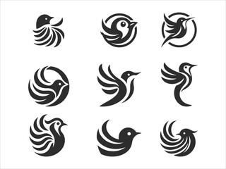 Obraz premium Bird logo icon vector concept.