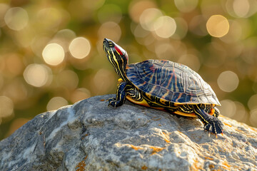 turtle on the rock