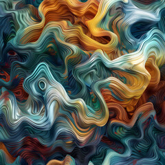 **abstract wave pattern, fur waves. colorfull, 4k, highly detailled  - obrazy, fototapety, plakaty