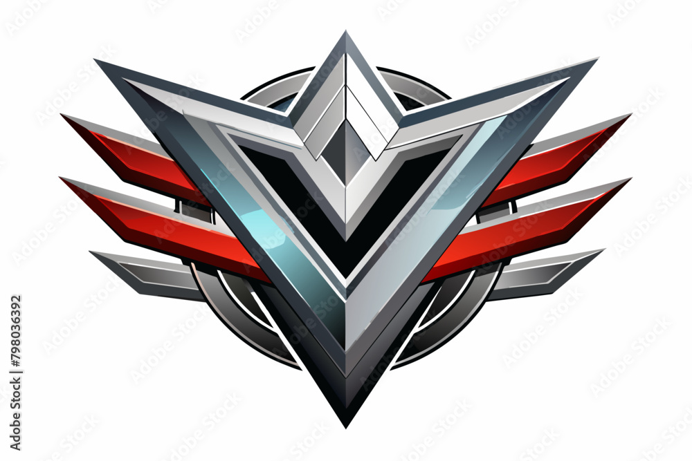 Leinwandbilder conceptualize a futuristic logo using metallic gradient tones and vector design
