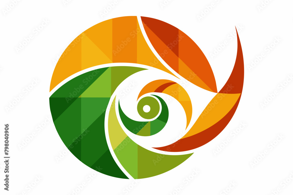 Aufkleber abstract logo inspired by the fibonacci sequence, conveying harmony and natural order
