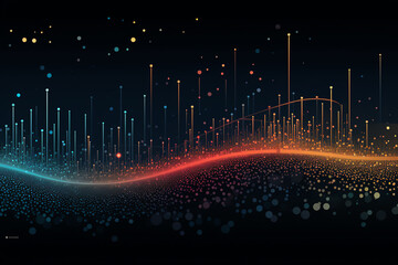 Craft designs inspired by data visualizations, where lines, dots, and shapes represent data flow or networks This style is particularly apt for companies in the tech, finance, or analytics sectors, gi