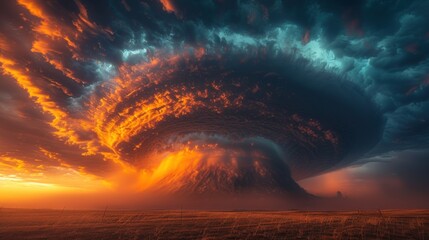 Beautiful tornado storm, 3d illustration