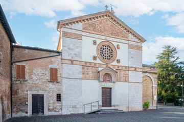  Church of San Costanzo 13th century in the medieval center of Perugia in Italy 
