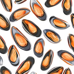 Fresh mussels on a clean white background. Perfect for seafood lovers