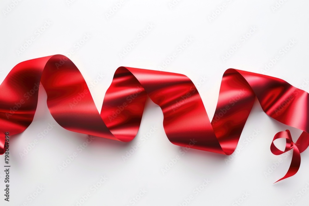 Poster a red ribbon with the letter 