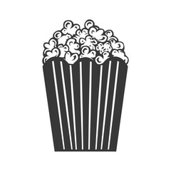 Silhouette popcorn in the box black color only full