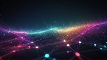 Obraz premium Abstract polygonal space low poly dark background with connecting dots and lines. Connection structure. 3d rendering