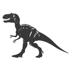 Fototapeta premium Silhouette Prehistoric Dinosaur animal black color only