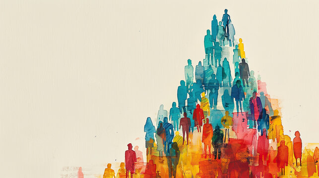 concept of Belonging Inclusion Diversity Equity DEIB or lgbtq, group of multicolor painted people of different Business culture , belonging