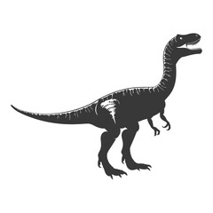Obraz premium Silhouette Prehistoric Dinosaur animal black color only