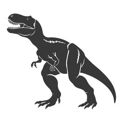 Silhouette Prehistoric Dinosaur animal black color only