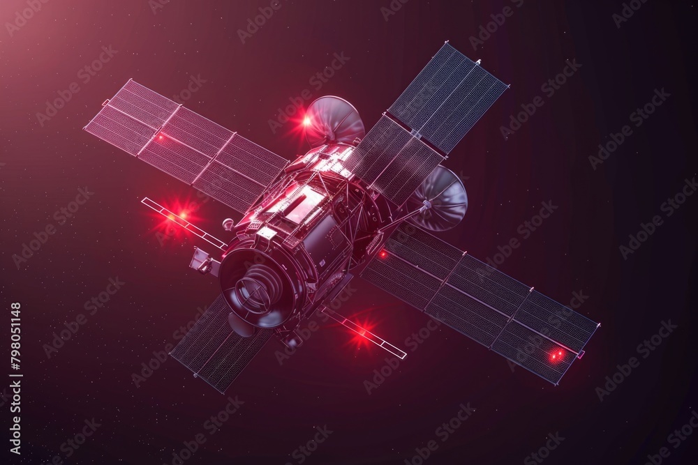 Poster A computer generated image of a space station. Suitable for science fiction designs