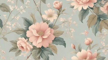 seamless floral background  generative AI 