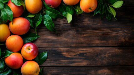 Mango. Tropical Fruits. On a wooden background. Top view. Copy space. - obrazy, fototapety, plakaty
