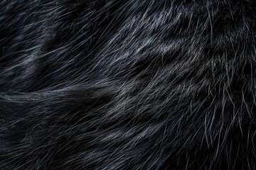 Naklejka premium Close up of a black cat's fur, suitable for various pet-related designs