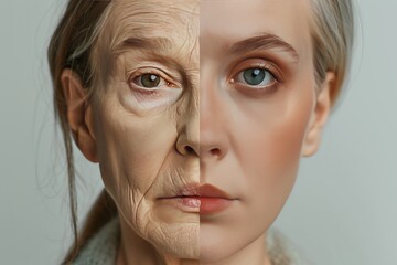 Healthy aging and skin care challenges illustrated through lines of care, showcased in aging dialogues and wellness strategies for realistic aging representations.