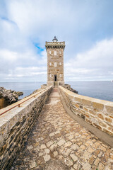 Kermorvan lighthouse in French Brittany, Finist&egrave;re, France