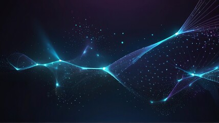 Abstract polygonal space low poly dark background with connecting dots and lines. Connection structure. 3d rendering