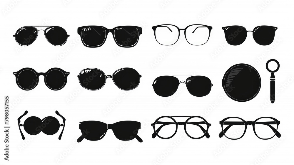 Poster a set of glasses and a pair of scissors. perfect for office or school projects
