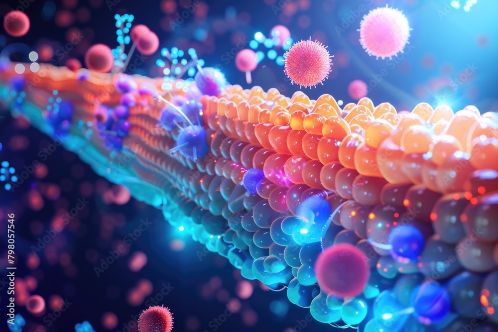 Poster detailed view of cellular structure, suitable for scientific projects