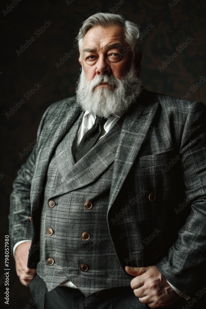 Poster professional man in formal attire posing for a portrait. suitable for business and corporate concept