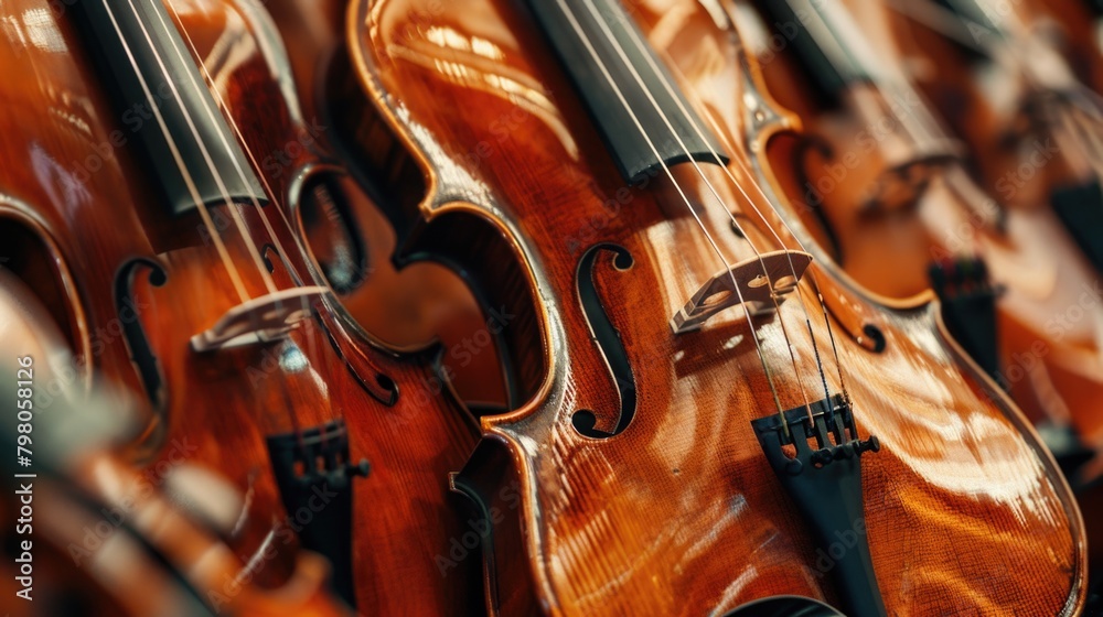 Poster Neatly organized violin strings, perfect for music-related designs