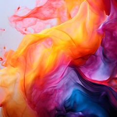 Colorful images that look like living smoke, beautiful color gradients on a white background. - obrazy, fototapety, plakaty