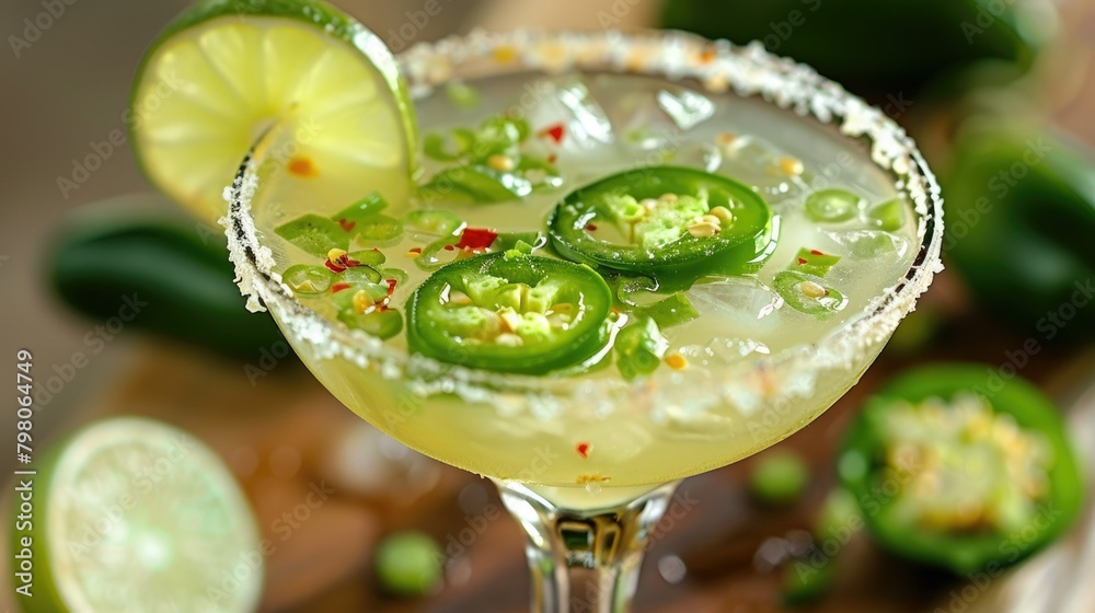 Sticker How about a zesty and spirited Jalapeno Margarita with a kick of tequila and lime