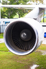 airplane engine at the johnson space center, houston, texas