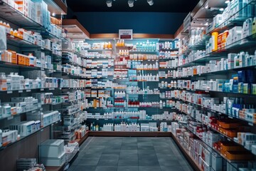 Fototapeta premium Pharmacy architecture arrangement consumerism.