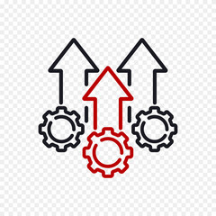 Excellence concept, symbol of growth, production efficiency. Vector illustration.