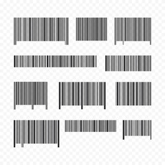 Vector collection of barcodes.Universal code for scanning a product or item.