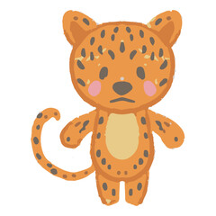 Hand drawn of colorful little cheetah or tiger vector illustration