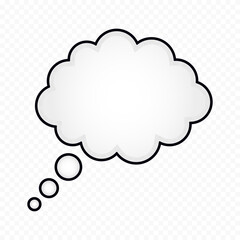 Obraz premium Dream concept in cloud illustration. Flat silhouette of a cloud of thoughts, fantasies.