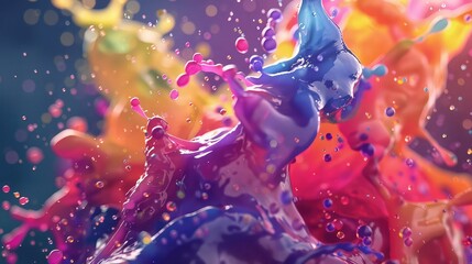 Colorful abstract painting. Liquid art. Multicolor fluid painting. Abstract colorful background.