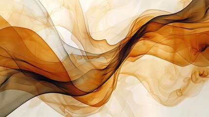A tranquil and soft abstract background with ethereal swirls of golden smoke-like patterns.