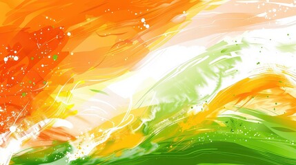 Watercolor painting of the independence day of india background