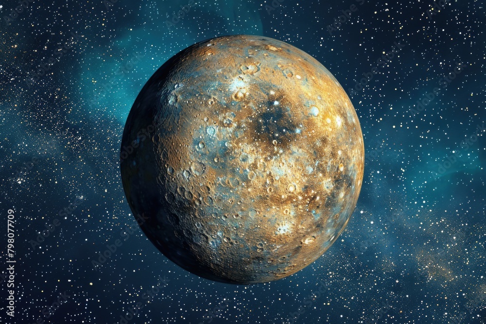 Aufkleber A stunning image of a planet shining in the sky. Perfect for science and space-related projects